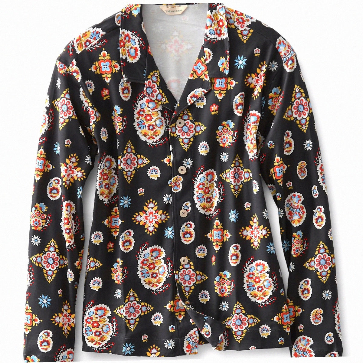 Long-Sleeved Button-Down Pajama Top