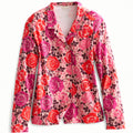 Long-Sleeved Button-Down Pajama Top