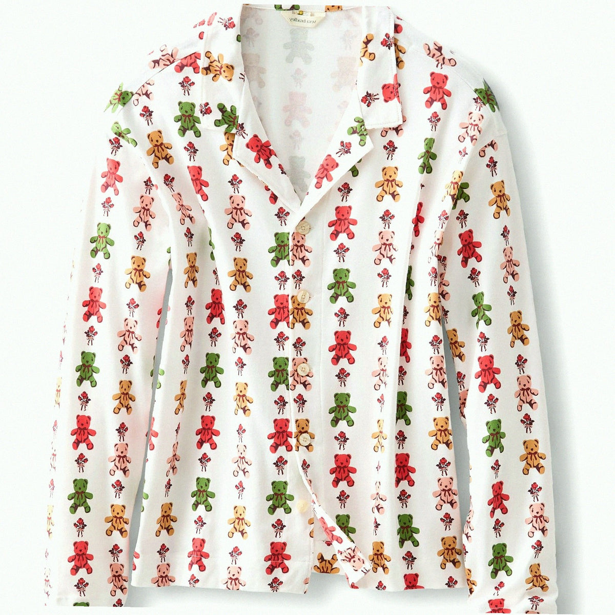 Long-Sleeved Button-Down Pajama Top