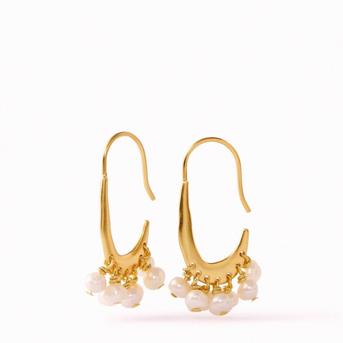 Pearl Organic Hoop Earrings
