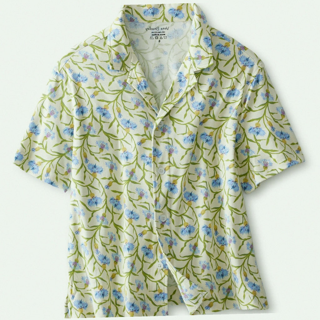 Short-Sleeved Button-Down Pajama Top