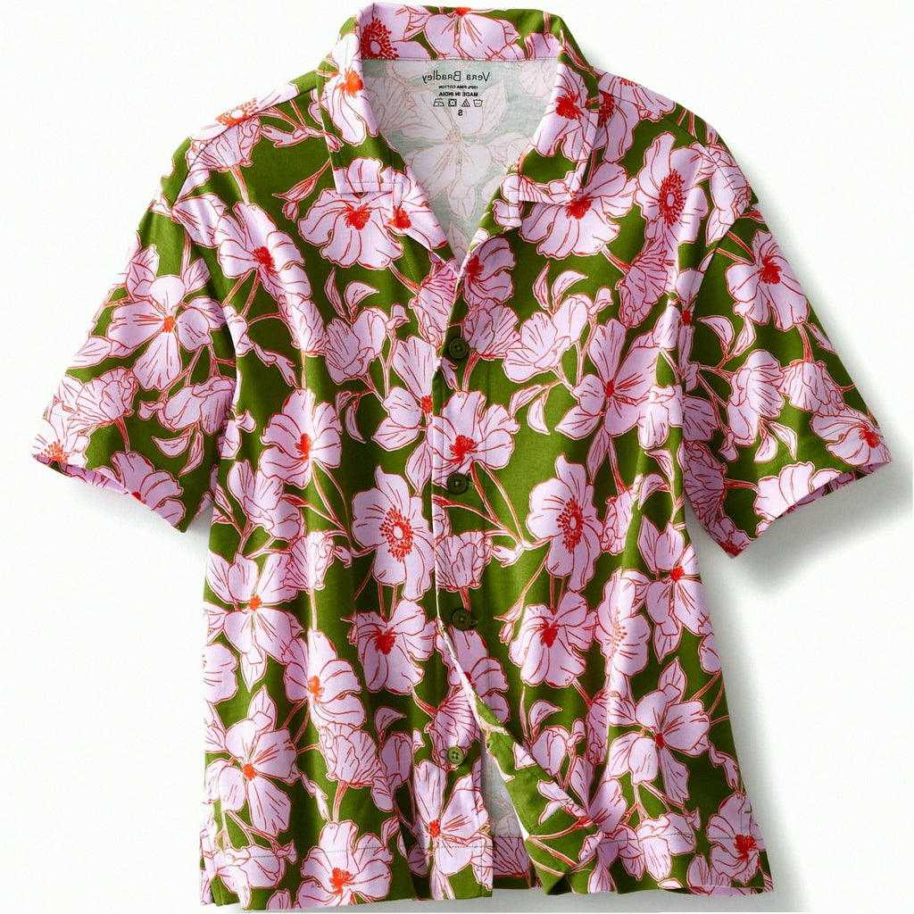 Short-Sleeved Button-Down Pajama Top