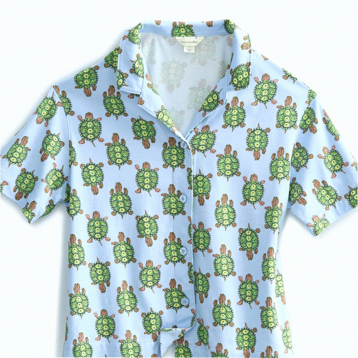 Short-Sleeved Button-Down Pajama Top