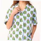 Short-Sleeved Button-Down Pajama Top