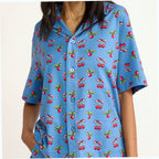 Short-Sleeved Button-Down Pajama Top